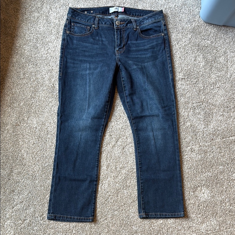CAbi Blue Straight Leg Jeans Classic Style